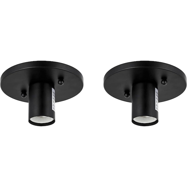 Sunlite Decorative Lamp Holder Fixture E26 Base 60W Max Bulb Not Included, Indoor Steel Matte Black, 2PK 41606-NS - main